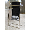 Satin Nickel Pedestal Iron Construction Towel Rack