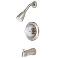 Satin Nickel Single Handle Bath Tub Shower Faucet Set