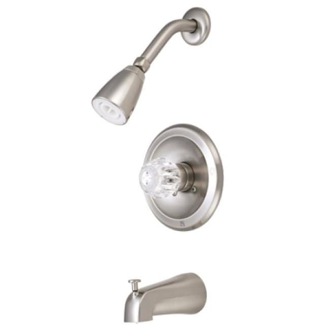 Satin Nickel Single Handle Bath Tub Shower Faucet Set