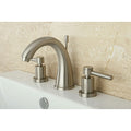 Satin Nickel Wideset Bathroom Faucet White Sand