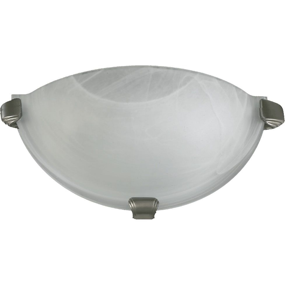 Satin Nickel And Faux Alabaster 1 Light Wall Sconce