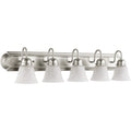 Satin Nickel And Faux Alabaster 5 Light Vanity Lighting