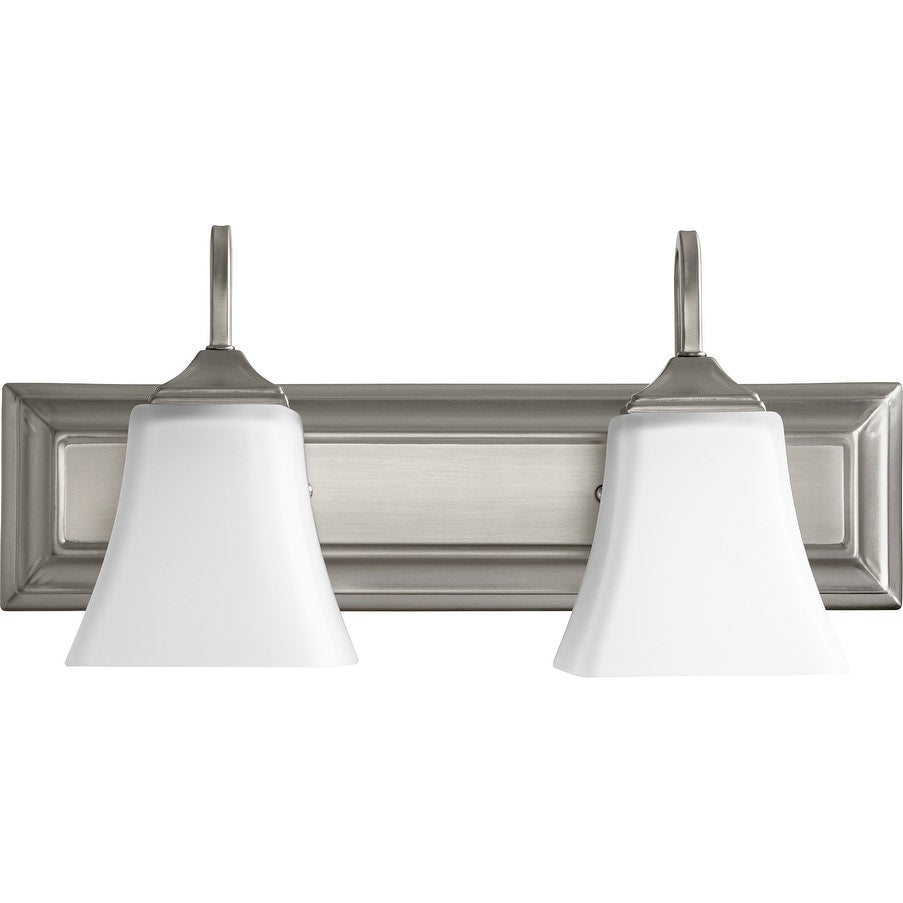 Satin Nickel And Satin Opal 2 Light Vanity Lighting