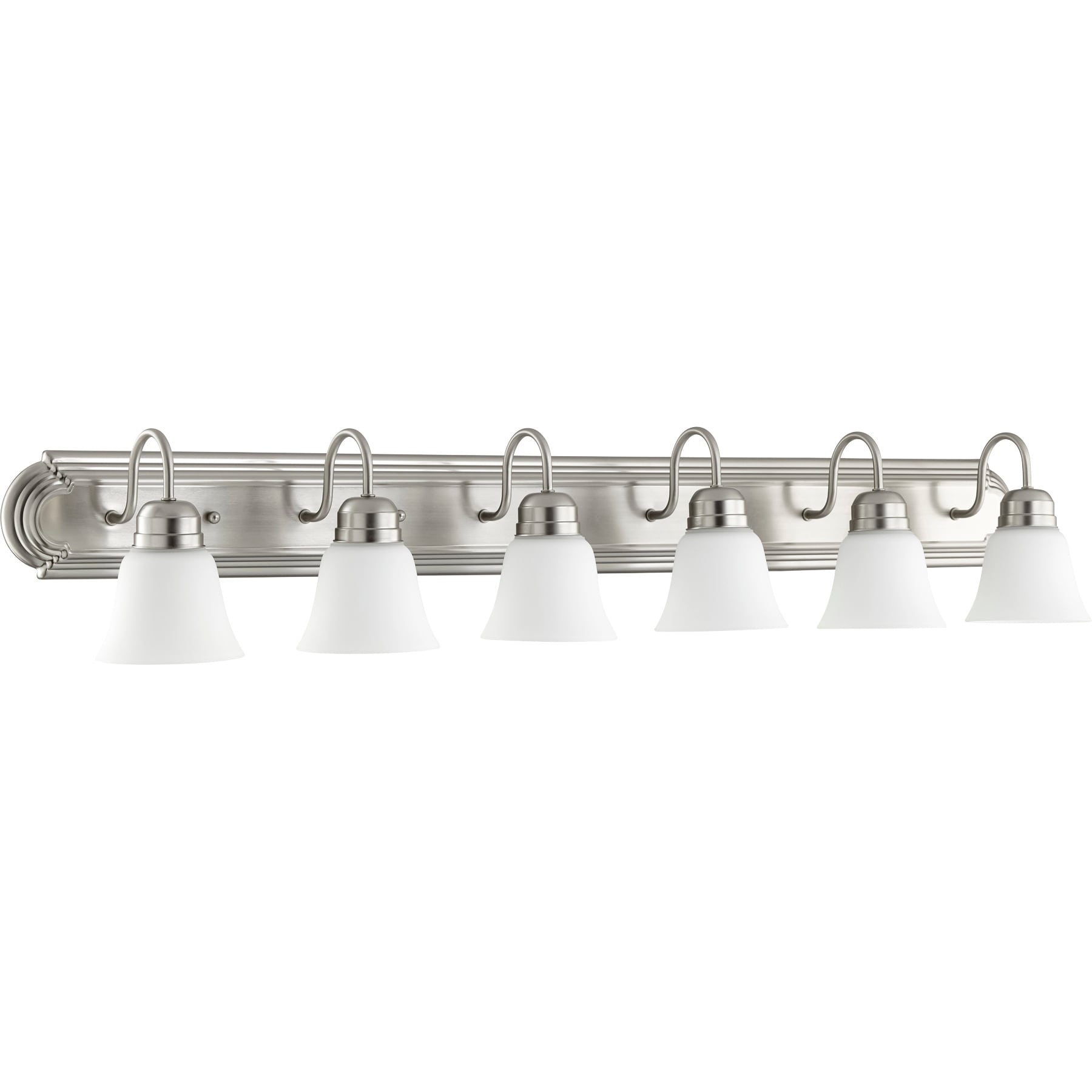 Satin Nickel And Satin Opal 6 Light Vanity Lighting