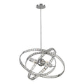 Saturn 24 Inch Wide 6 Light Chandelier In Chrome 24In W X 24In D X 29.5In H