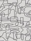 Saunders Wallpaper Swatch, Black and White