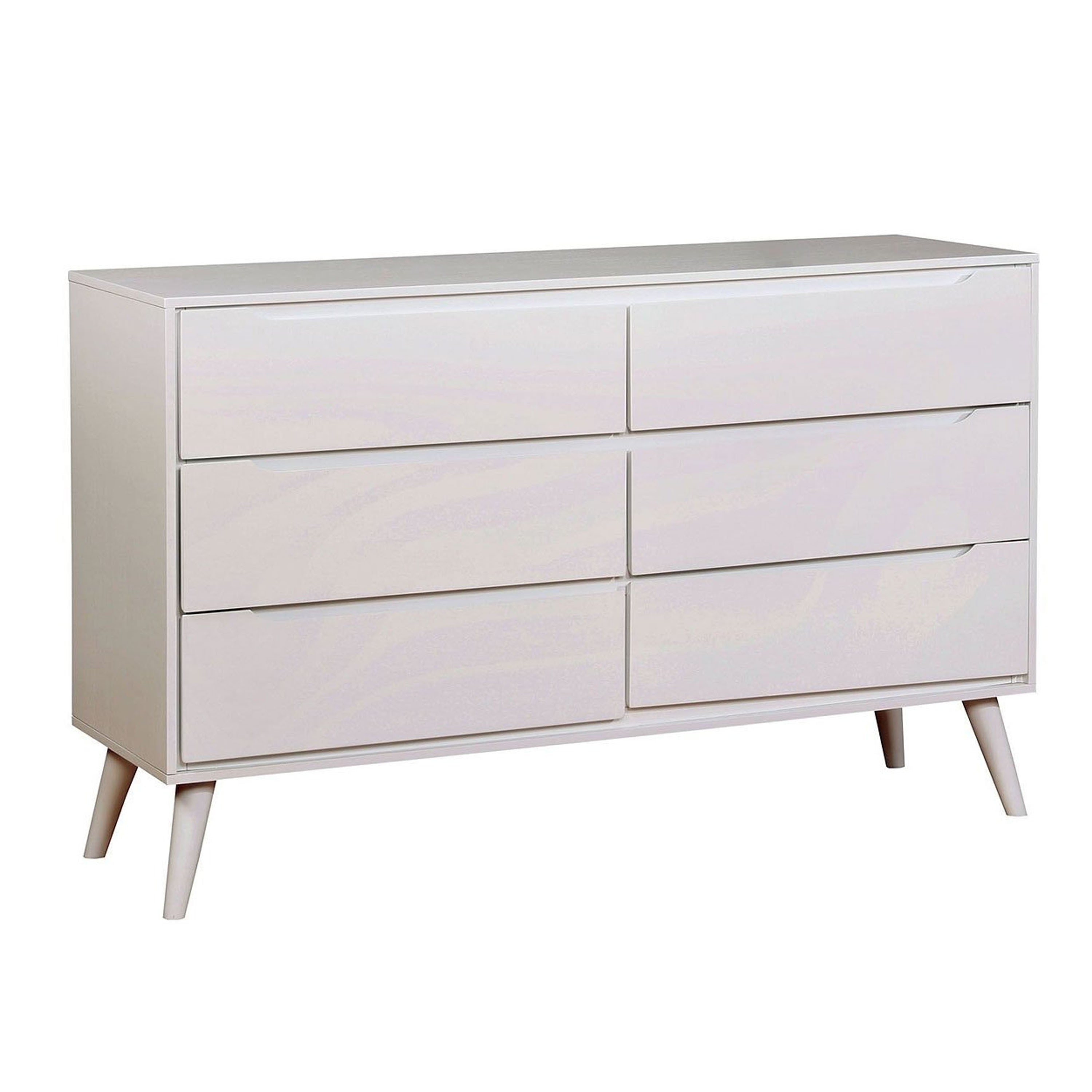 Sauv Wooden Mid Century Modern Style Dresser White