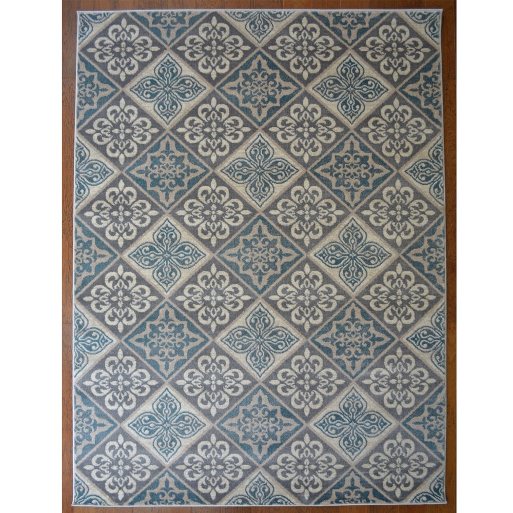 Savannah Contemporary Grey Blue Area Rug