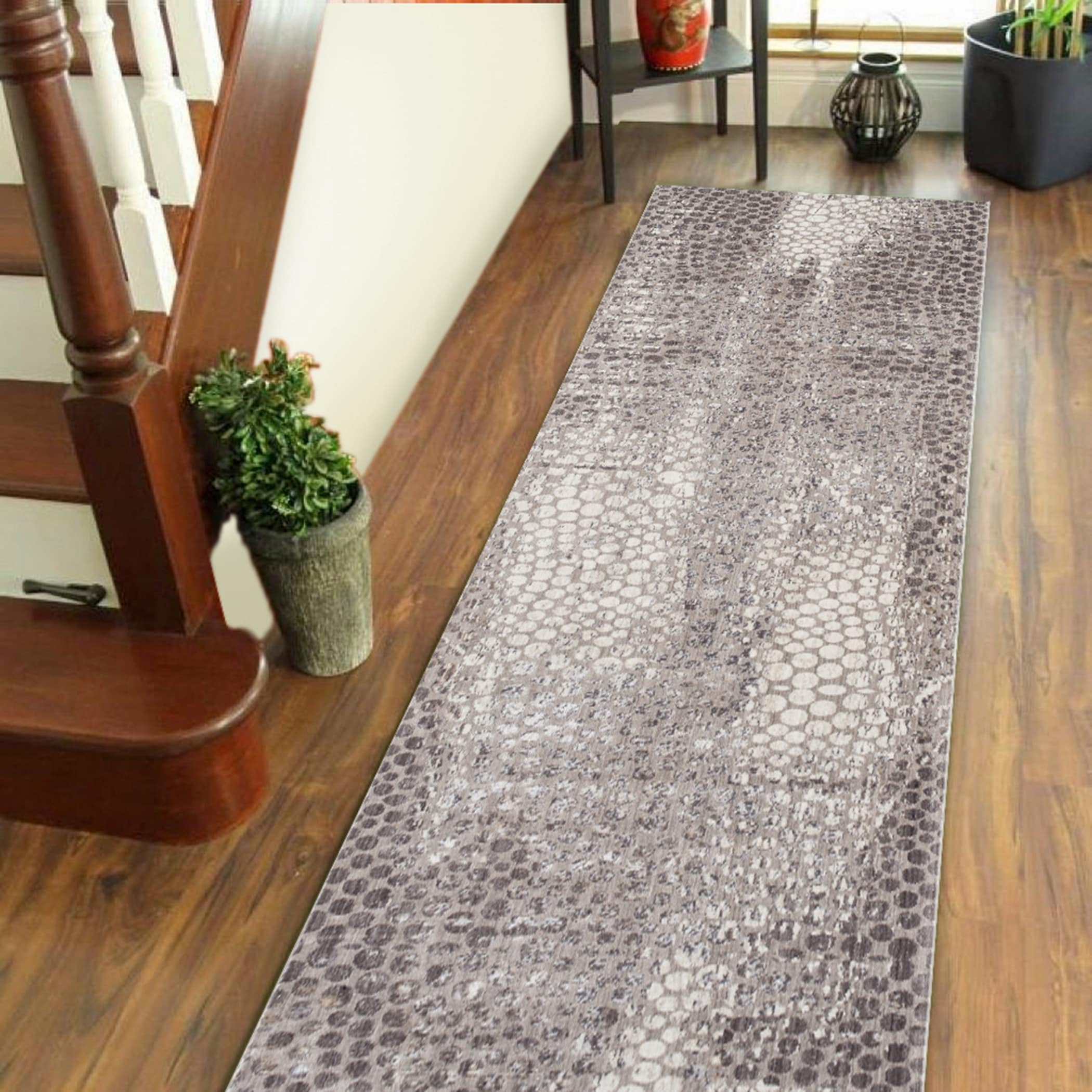Savannah Bronze Tan Snakeskin Runner Rug 26 X 8