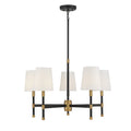 Savoy House Brody 5 Light Chandelier In Matte Black Black Warm Brass