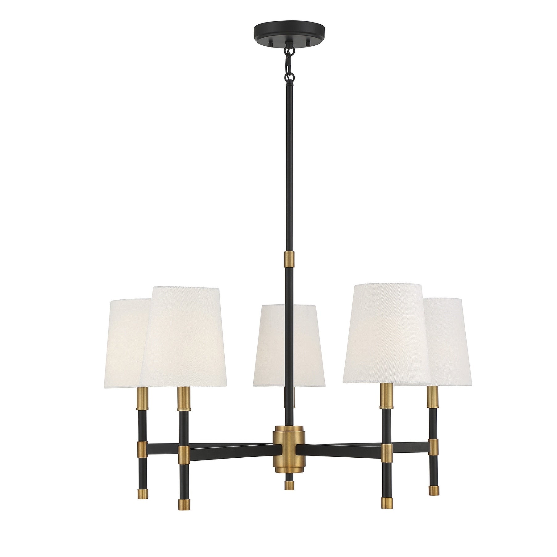 Savoy House Brody 5 Light Chandelier In Matte Black Black Warm Brass