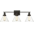 Savoy House 8 9130 3 Drake 3 Light 28 1 2 Wide Bathroom Vanity Light With Clear Glass Shades