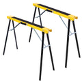 Saw Horses 2 Pack Folding Portable Work Horse With Fast Open Legs Convenient Handle Heavy Duty Steel Sawhorse For Garage