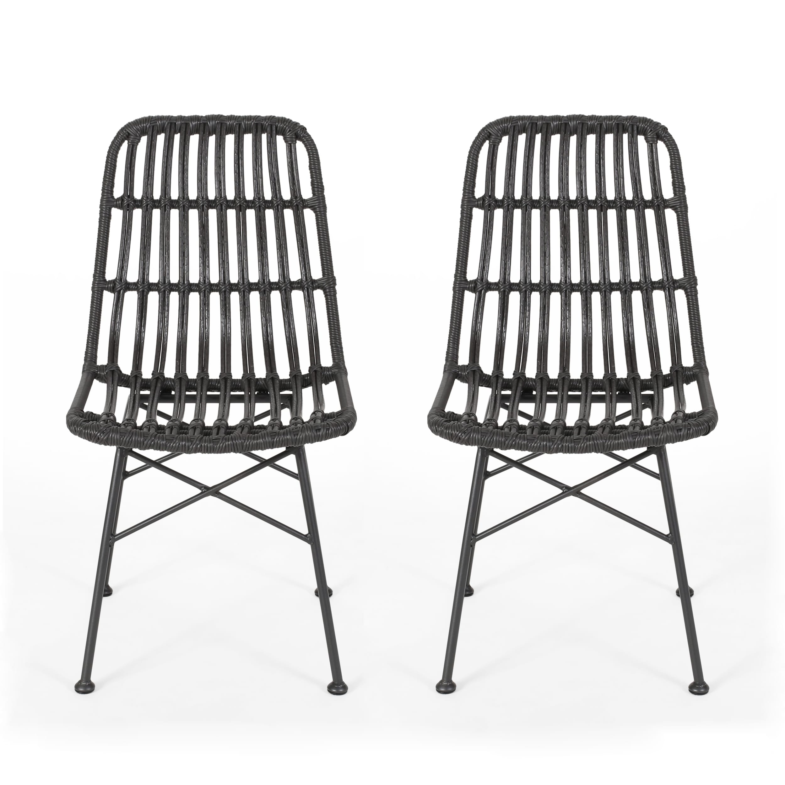 Sawtelle Outdoor Wicker Dining Chairs Set Of 2 By Christopher Knight Home