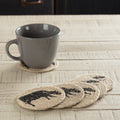 Sawyer Mill Charcoal Cow Jute Coaster Set Of 6 Coaster Set