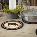 Vhc Sawyer Mill Farmhouse Classic Country Tabletop Kitchen Cow Stenciled Jute Trivet