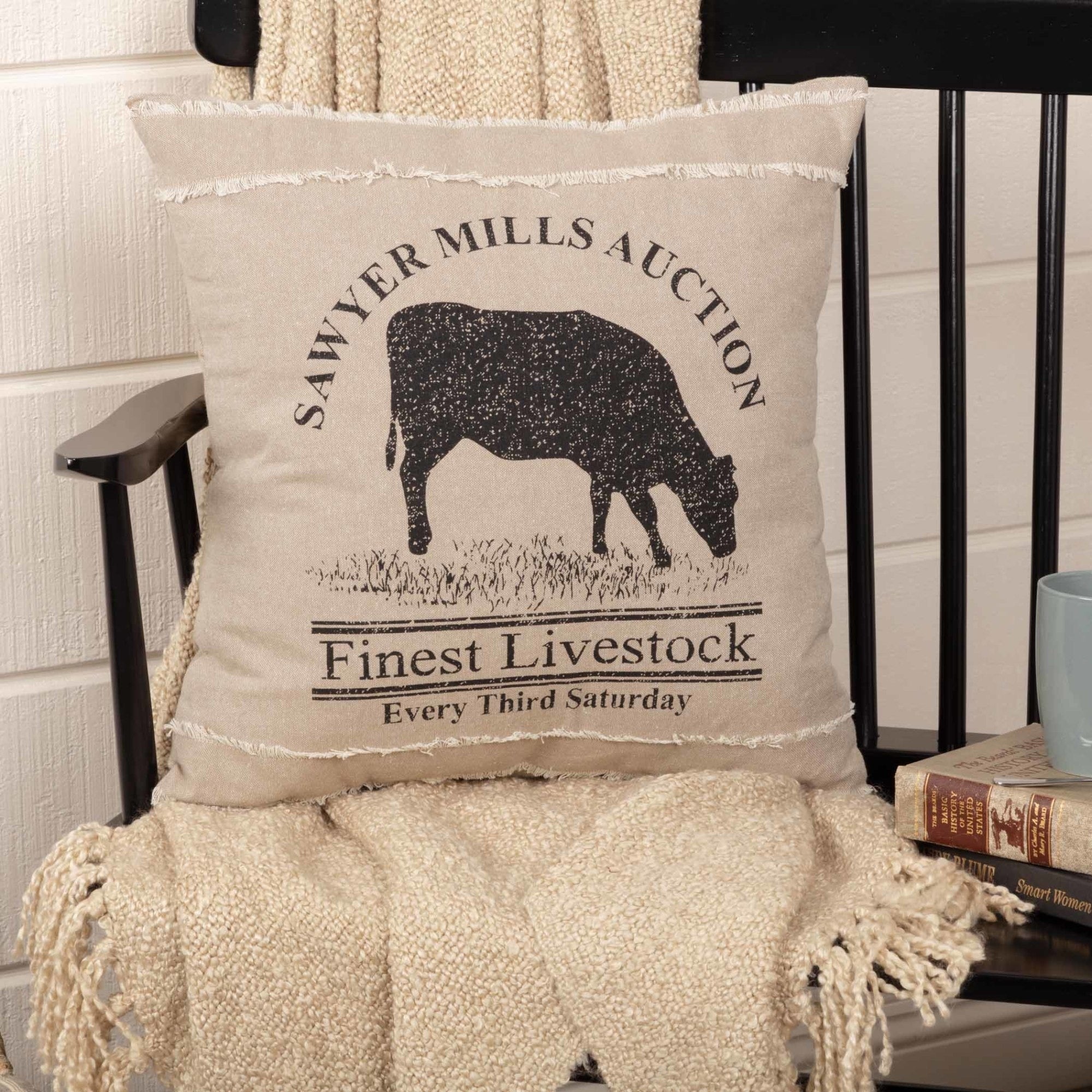 Sawyer Mill Cow 18 Inch Decorative Throw Pillow