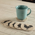 Sawyer Mill Charcoal Poultry Jute Coaster Set Of 6 Coaster Set