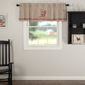 Farmhouse Kitchen Curtains Miller Farm Chicken Valance Rod Pocket Cotton Nature Print Stenciled Chambray