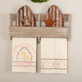 Sawyer Mill Easter On The Farm Chick Unbleached Natural Muslin Tea Towel Set Of 2 19X28 Tea Towel 28X19