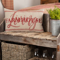 Vhc Brands Red And Tan Cotton Farmhouse Accent Pillow