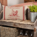 Vhc Brands Red And Tan Cotton Hen And Chicks Accent Pillow