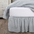 Farmhouse Bedding Miller Farm Ticking Stripe Bed Skirt Cotton Striped Gathered