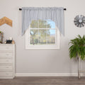 Vhc Brands Miller Cotton Striped Farmhouse Kitchen Swag Curtains