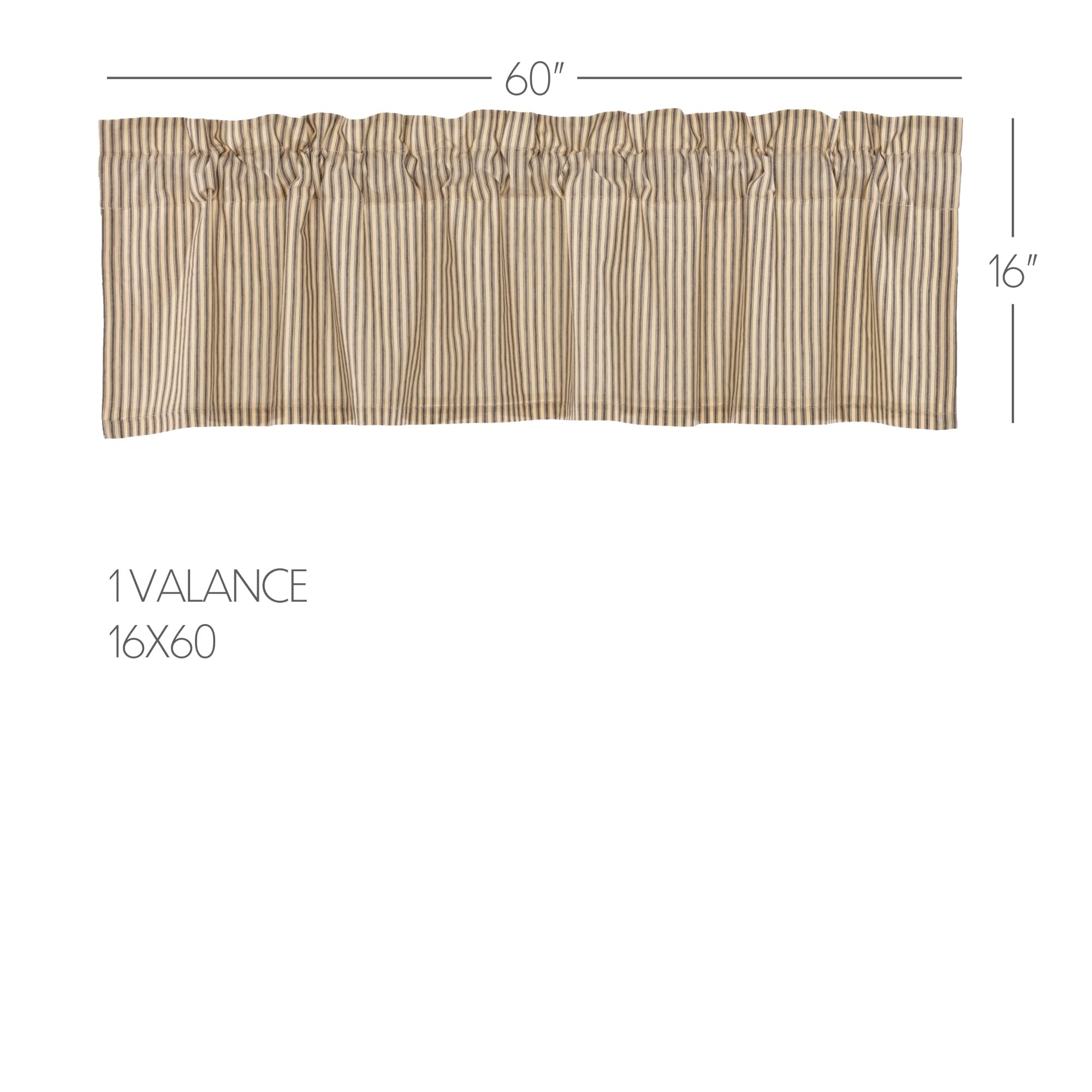 Vhc Brands Miller Farm Windmill Blue Cotton Chambray Stenciled Graphic Print Farmhouse Kitchen Valance With Rod Pocket
