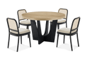 Sawyer Round Dining Table with 4 Edith Cane Chairs, Black
