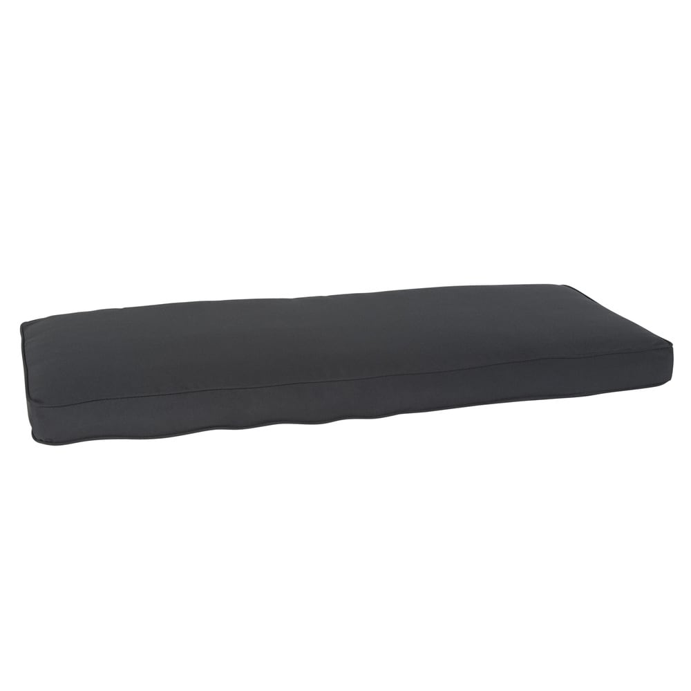 Sawyer Sunbrella Canvas Black Indoor Outdoor Bench Cushion