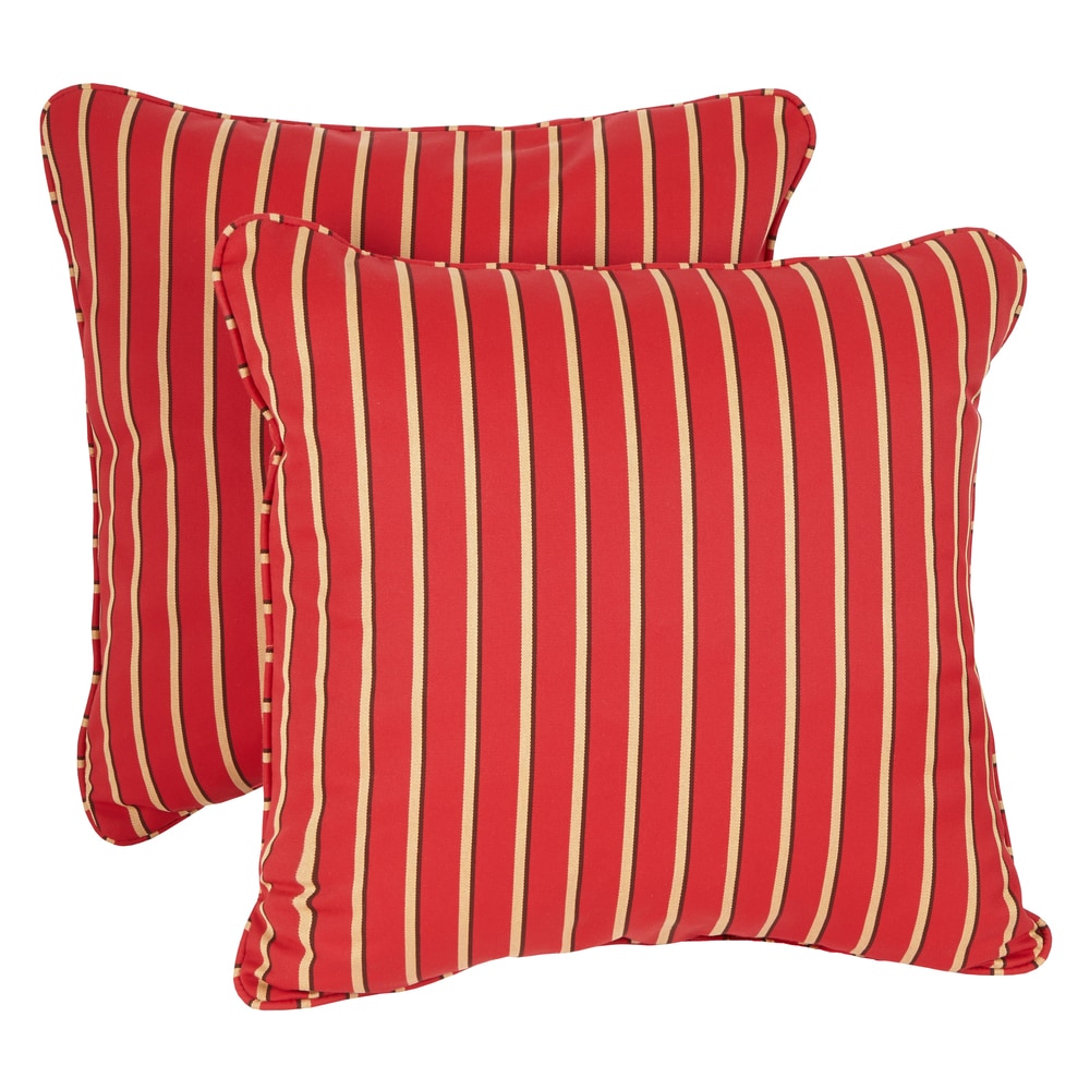 Sawyer Sunbrella Harwood Crimson Indoor Outdoor 20 Inch Corded Pillow Set