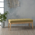 Carson Carrington Lund Saxon Mid Century Tufted Fabric Ottoman Bench