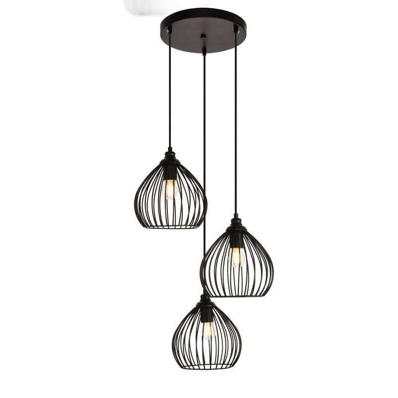 Sayer Collection Pendant D16.0 H23.1 Lt 3 Black Finish