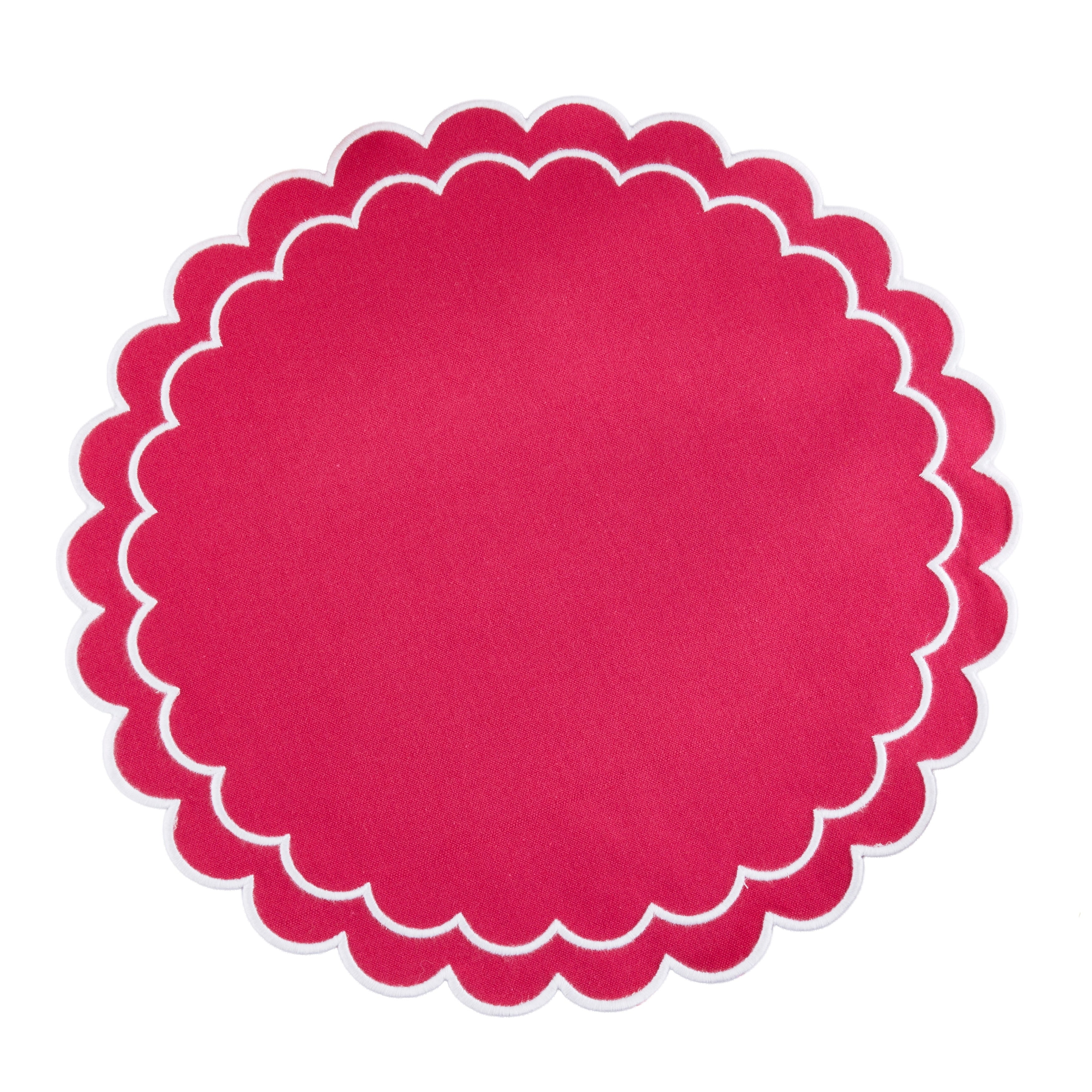 Scalloped Cotton Placemats Set Of 4 Layered Wavy Edge Round Table Placemats For Dining Entertaining Everyday Table 15