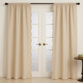 Scalloped Linen Blend Window Curtain Panel Soft Neutral Drapery For Living Room Bedroom French Door Styling