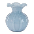 Scalloped Ribbed Glass Vase Set Of 2