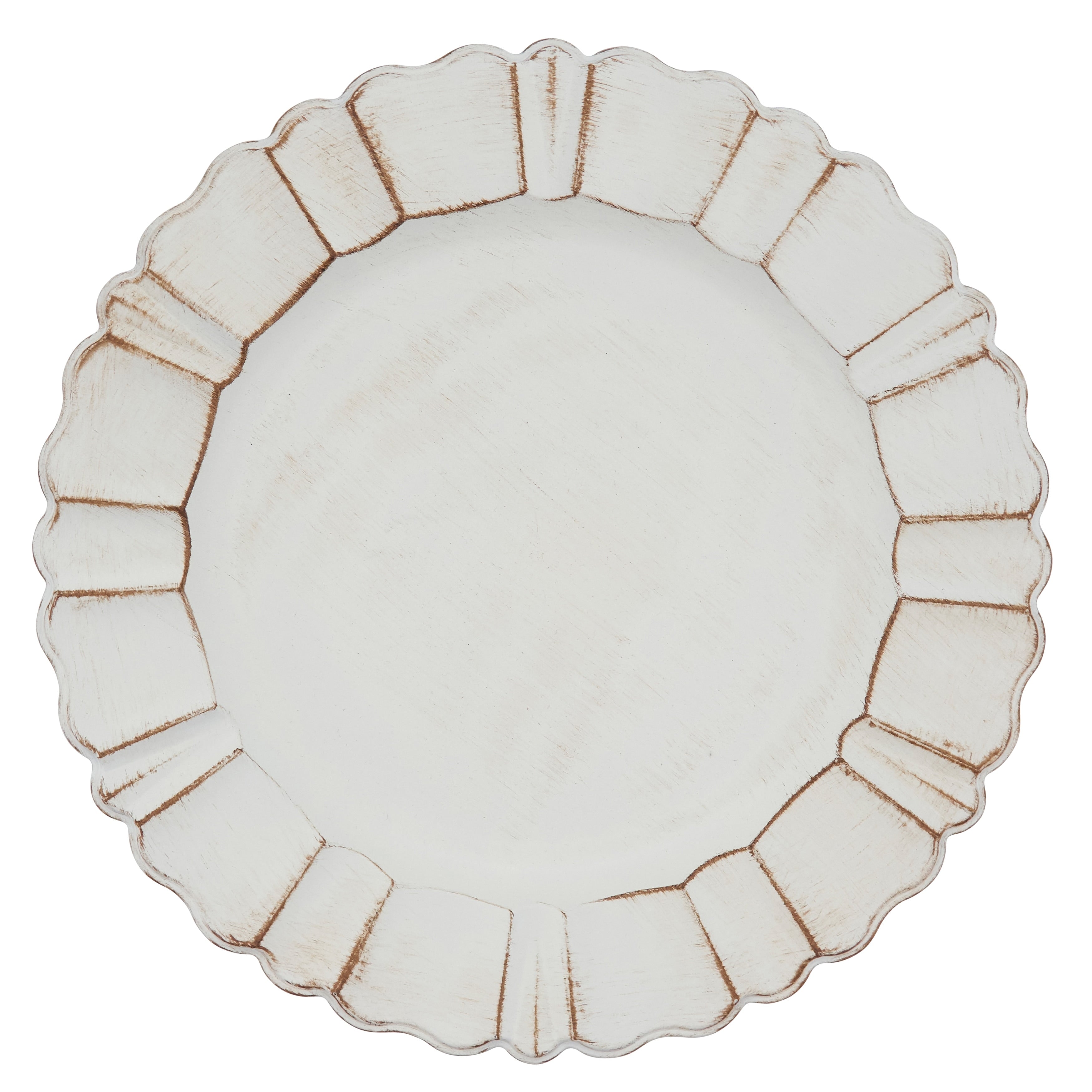 Scalloped Ruffled Design Charger Plates Set Of 4