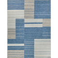 Scandinavian Handloomed New Zealand Wool Blue Ivory Area Rug