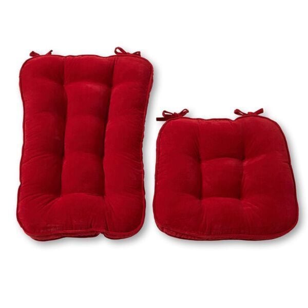 Scarlet Microfiber Reversible Rocking Chair Jumbo Size Cushion Set