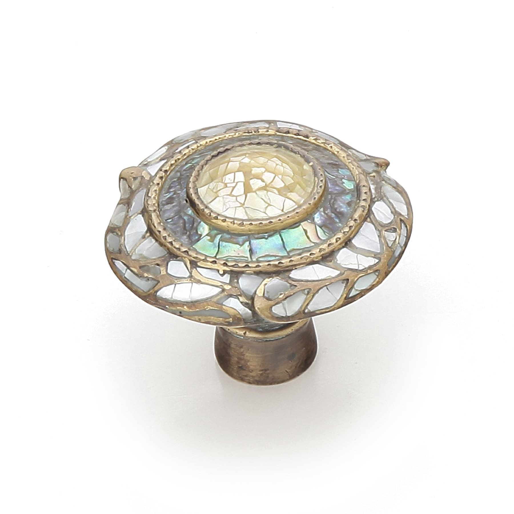 Schaub And Company 651 1 1 2 Solid Brass Fair Isle Round Knob From The Symphony Series Aged Dover
