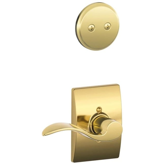 Schlage F94 Acc Cen Rh Accent Right Handed Dummy Interior Pack With Deadbolt Cover Plate And Decorative Century Trim