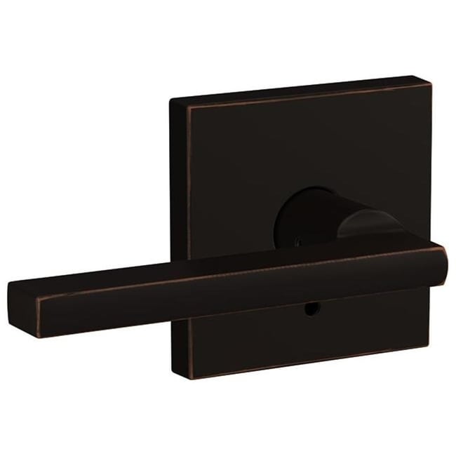 Schlage Fc172 Lat Col Custom Latitude Non Turning Two Sided Dummy Door Lever Set With Collins Trim Black Stainless