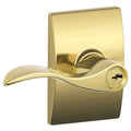 Schlage F51 Acc Cen Accent Single Cylinder Keyed Entry Door Lever Set With Decorative Century Trim
