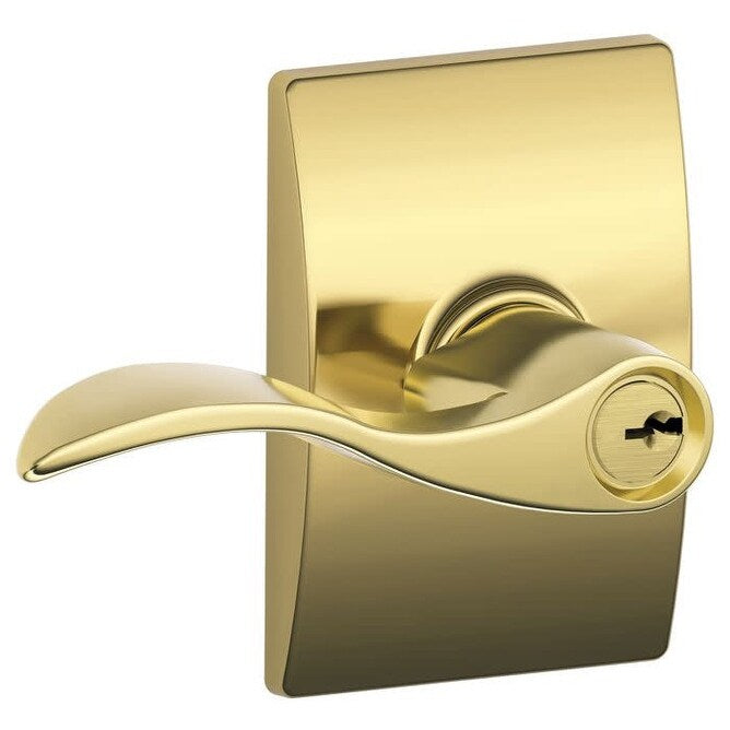 Schlage F51 Acc Cen Accent Single Cylinder Keyed Entry Door Lever Set With Decorative Century Trim
