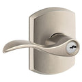 Schlage F51 Acc Grw Accent Single Cylinder Keyed Entry Door Lever Set With Decorative Greenwich Trim