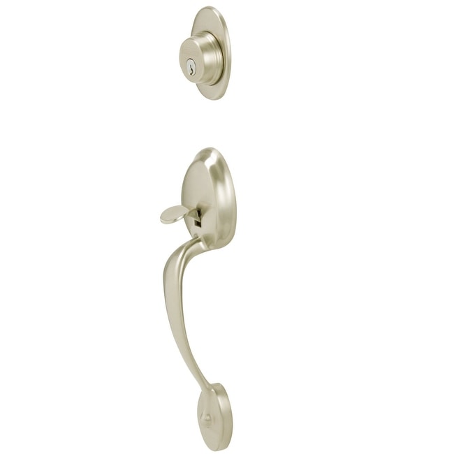 Schlage F62 Ply Acc Rh Plymouth Right Hand Double Cylinder Handleset With Accent Interior Lever From The F Series