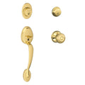 Schlage F62 Ply Geo Plymouth Double Cylinder Handleset With Georgian Interior Knob From The F Series