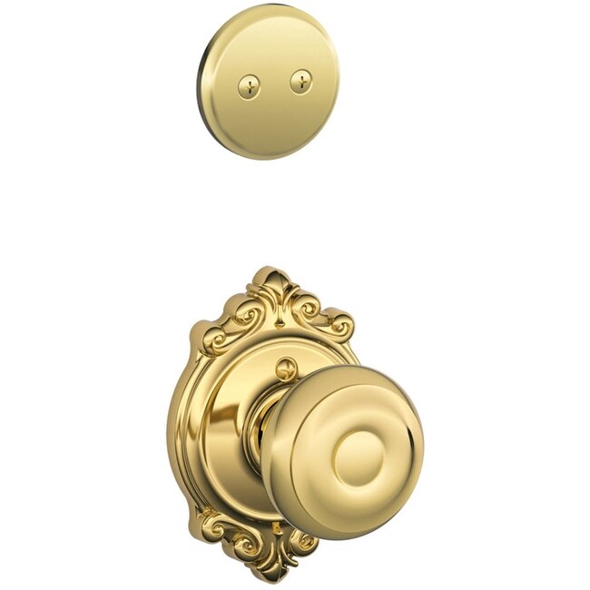 Schlage F94 Geo Brk Georgian Dummy Interior Pack With Deadbolt Cover Plate And Decorative Brookshire Trim