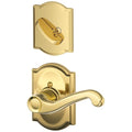 Schlage F94 Fla Cam Lh Flair Left Handed Dummy Interior Pack With Deadbolt Cover Plate And Decorative Camelot Trim